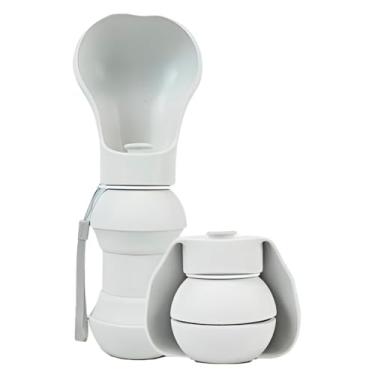 Imagem de Bebedouro Dobrável de Silicone para Pets, 300ml, Portátil, Leve, com Alça, 30x9,5x12cm, para Cães e Gatos