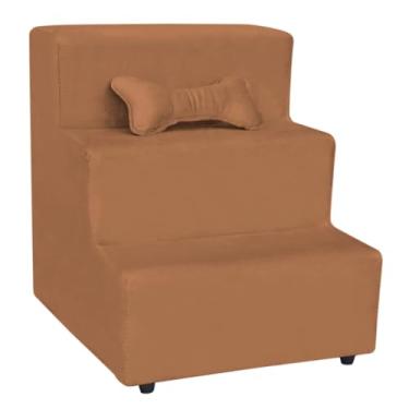 Imagem de Para Cachorro Gato Pet 3 Degraus- Degraus Antiderrapantes para Subir no Sofá ou Cama- Mais Segurança para Gato ou Cachorro Idoso/Filhote(Terracota)