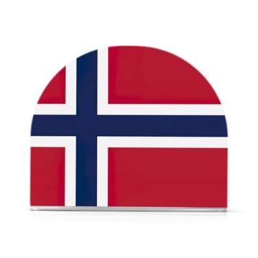 Imagem de Porta-guardanapos com bandeira da Noruega, porta-guardanapos acrílico para mesas, suporte de guardanapo vertical para jantar cozinha restaurante decoração de casa acessórios de bar