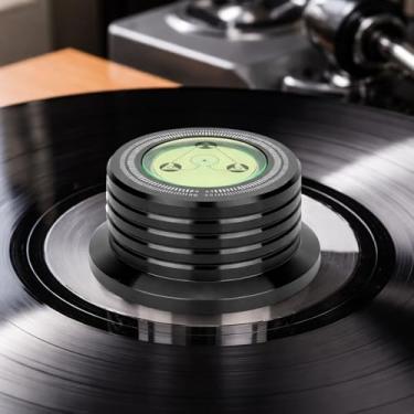 Imagem de Estabilizador de peso gravado, nível de toca-discos e balança estroboscópica, grampo de vinil estabilizador de disco LP 280G para fonógrafo (60Hz, preto)
