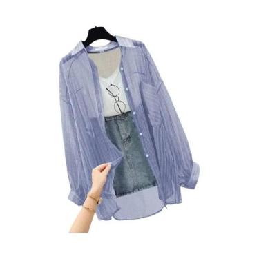 Imagem de Blusa De Chiffon Transparente Feminina De Verão Estilo Coreano Harajuk