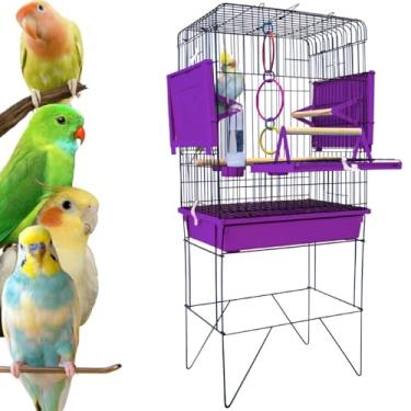 Imagem de Viveiro Para Calopsita Grande Triplex Slim Playground Gaiola Para Pássaros (Lilás)