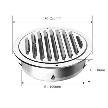 Imagem de Fenteer Duto de Ventilação Extrator de Ar Robusto com Proteção Total, Grelha Circular, Saída de Exaustão para Ventiladores de Cozinha e Banheiro, Style H