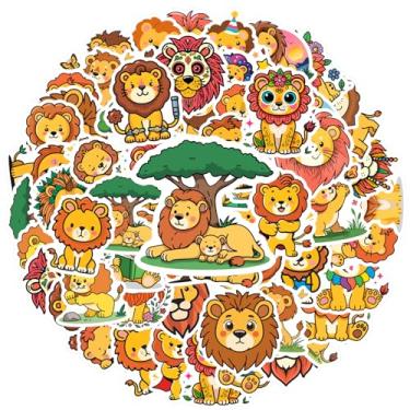 Imagem de 50 peças de leão, animais fofos, adesivos divertidos para guitarra, faça você mesmo, bicicleta, skate, laptop, bagagem, mala, telefone, bagagem, laptop, guitarra, carro, brinquedos