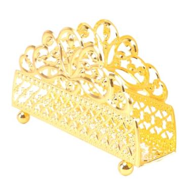 Imagem de Cuofyunl suporte de guardanapo dourado, decorativo de ferro, dispensador de toalha de papel vintage, decoração de mesa para salas de estar e restaurantes