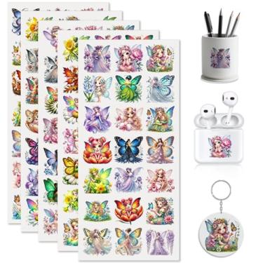 Imagem de Dorsbaby Fairies 105 peças UV DTF envoltórios de copo para chaveiros AirPods, decalques de telefone para fones de ouvido Bluetooth, mini copos, cadernos