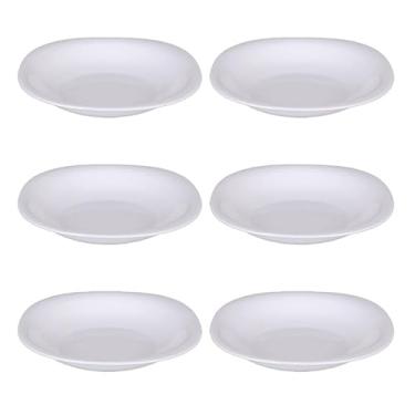 Imagem de Jogo 6 Pratos Vidro Quadrado Fundo Opaline Temperado 21cm