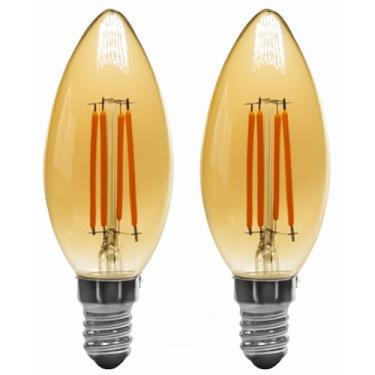 Imagem de Kit 2x Lâmpada Filamento LED C35 Vela E14 4W 2400K Bivolt