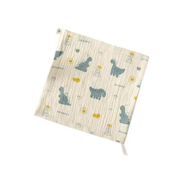 Imagem de 1 pacote com toalhas de rosto para recém-nascidos, 24 x 24 cm, lenços absorventes para bebês, lenços umedecidos de saliva para crianças, meninos e meninas, laváveis e reutilizáveis (dinossauro)