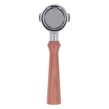 Imagem de GLOGLOW Componentes da Máquina de café 51mm para ECO310, Aço Inoxidável, Design de 2 Orelhas, Alça de café Expresso Portafilter Sem Fundo Nan (F Jacorandá)