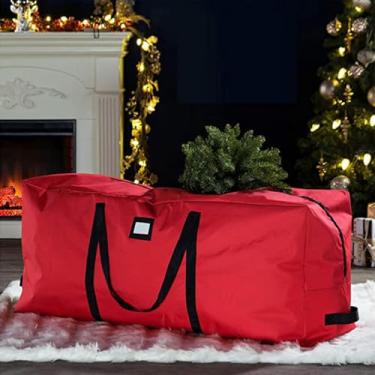 Imagem de CYTJHMD Bolsa de armazenamento para árvore de Natal, bolsa de árvore de Natal artificial de tecido Oxford 600D, com alças reforçadas e zíperes duplos, grande recipiente de armazenamento, para férias