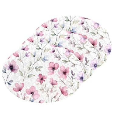 Imagem de CEBUGI Esponjas de limpeza que não arranham, pacote com 3 esponjas de cozinha para lavar pratos, suprimentos de limpeza para cozinha, banheiro, casa de banho (pequenas flores e folhas)