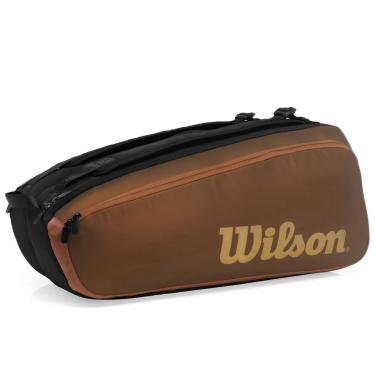 Imagem de Raqueteira Wilson Super Tour Pro Staff V14 X9 Preta e Marrom-Unissex