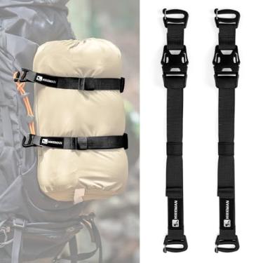 Imagem de HIKEMAN Tactical Molle System Conjunto de alças e fivelas de mochila - Pacote ajustável de 49,5 cm acessórios de alça de fixação (2, preto, 49,5 cm)