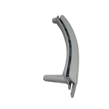 Imagem de Maçaneta interna esquerda e direita da porta do passageiro com conjunto de capa de couro compatível com BMW X5 X6 E70 E71 E72 2007-2014(Left Gray)