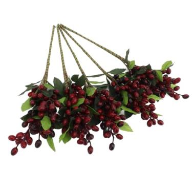 Imagem de GLOGLOW Outros Suprimentos para Festivais 5 Peças, Material LDPE, Alta Simulação para Decoração de Festa de Casamento Em Casa, Frutas Artificiais, Nan (Vermelho)
