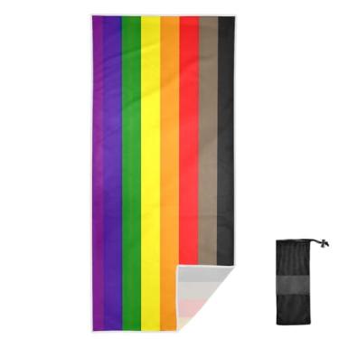 Imagem de Joitme Toalhas de banheiro infantis LGBT com bandeira do orgulho da Filadélfia, 78 x 188 cm, toalhas de festa na piscina, toalhas de natação para crianças