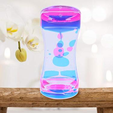 Imagem de Temporizador de ampulheta de vidro de areia com base, decoração moderna de escritório doméstico, relógio de areia sabedoria para ioga, crianças e amigos (azul e rosa)