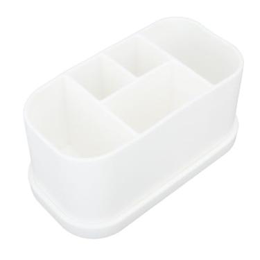 Imagem de Suporte de pasta de dente de silicone, organizador multiuso de bancada de banheiro com 5 compartimentos com ventosa forte, para suporte de escova de dentes montado na parede e armazenamento de