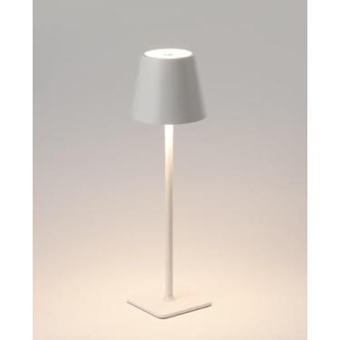 Imagem de Luminária Abajur Mesa LED Touch Sem Fio Recarregável (Branco)