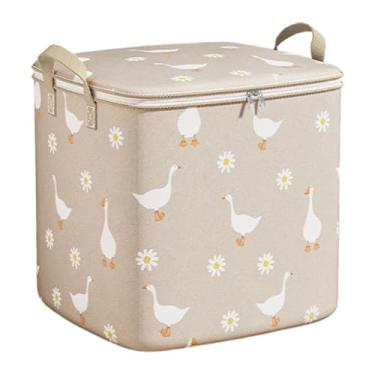 Imagem de Baoblaze Organizador de Saco para Edredom, Versátil e Espaçoso, em Tecido Não Tecido, Ideal para Guardar Roupas, Cobertores e Edredons no Armário de Casa, Beige 100 L