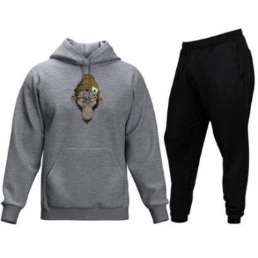 Imagem de Conjunto De Moletom Blusa e Calça De Inverno Modelo Canguru-Masculino