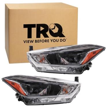 Imagem de TRQ Conjunto de montagem de faróis do lado do motorista e do passageiro, lado do motorista e do passageiro, compatível com Nissan Kicks 2018-2020 NI2502275 NI2503275