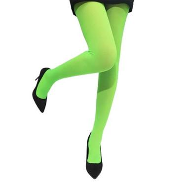 Imagem de Meia Calça Neon Fio 40 Brilha Luz Negra - Festa Fantasia Halloween Car