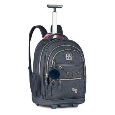 Imagem de Mochila Carrinho Jeans Rebecca Bonbon Bolsa Escolar Adolescente-Feminino