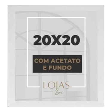 Imagem de KIt 2 Moldura Quadro 20x20cm Com Acetato Poste Certificado fotos Imagem (branco)