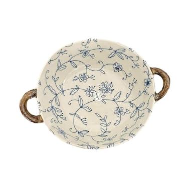 Imagem de Conjunto de pratos de arroz de cerâmica japonesa para casa dim sum personalidade - tigela de orelha de 23,5 cm