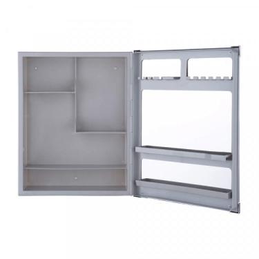 Imagem de Armário Plástico com Perfil de Alumínio de Sobrepor 36 X 45 X 11 Cm Al42 Astra