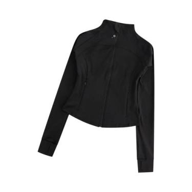 Imagem de Jaqueta De Fitness Feminina Slim-Fit Com Gola Alta E Zíper Completo, R