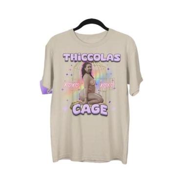 Imagem de Camiseta Engraçada Thiccolas Com Meme, Inapropriada, Cursiva, Com Cele