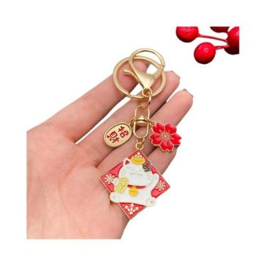 Imagem de Chaveiro Gato Da Sorte Estilo Japonês, Pingente De Carro Peixe Koi, Pr