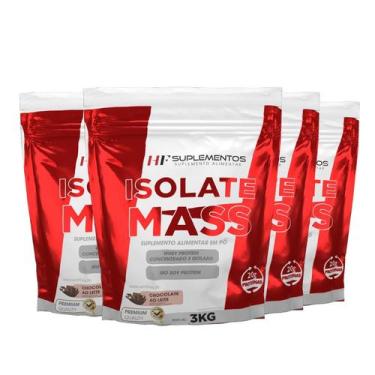 Imagem de 4X Hipercalorico Isolate Mass 3Kg Chocolate Hf Suplementos