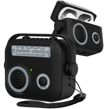 Imagem de Fofvccv Capa de rádio retrô para AirPods 4ª geração (2024), capa de silicone à prova de choque com alça de pulso, capa protetora engraçada de desenho fofo suporta carregamento sem fio para AirPods 4