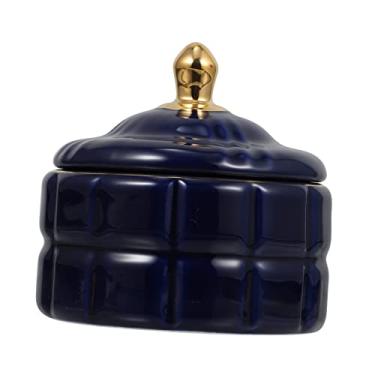 Imagem de 1 suporte de anel de armazenamento para cerimônia de casamento, bandeja de joias de cerâmica, anéis nórdicos de joias, caixa de bijuteria, organizador de joias de cerâmica, azul, frasco de