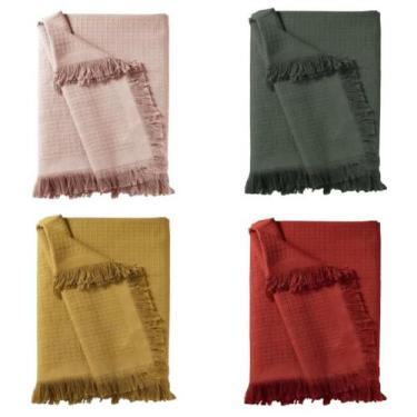 Imagem de Manta Xale de Sofá Marrocos Dohler 150 cm x 210 cm Algodão Cores Vivas