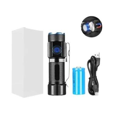 Imagem de Lanterna Mini LED Ultra Brilhante P50 Recarregável Por USB-C Com Clipe