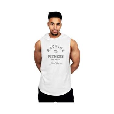 Imagem de Camiseta Regata Com Capuz Para Homens, Ajuste Muscular, Algodão, Sem M