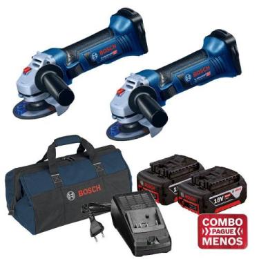 Imagem de Kit 2 Esmerilhadeiras a bateria 18V GWS 18-125V-LI + Bolsa - Bosch