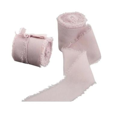 Imagem de Fita De Seda Chiffon Com Bordas Desfiadas Feita À Mão 5M Para Convites