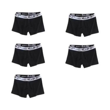 Imagem de Shorts Boxer Masculinos Respiráveis De Cintura Média 5PCS Em Cor Pura 