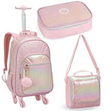 Imagem de Kit 3 Peças Escolar Mochila de Rodinhas + Lancheira térmica + Estojo M