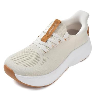 Imagem de JACKSHIBO Tênis de caminhada feminino sem usar as mãos, bico largo, suporte de arco com almofadas metatarsais, tênis, atlético, treino, fascite plantar, sapato ortopédico, almofada grossa, sola zero