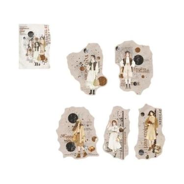 Imagem de Adesivos Decorativos Retrô De Personagens Femininos Para Colagem, 30 F