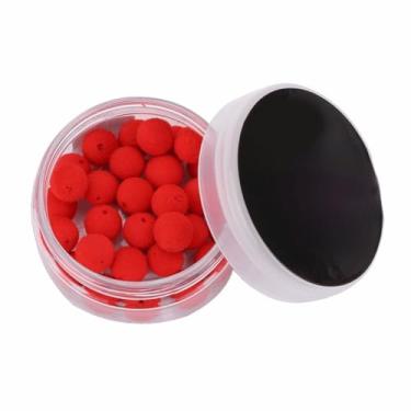 Imagem de 30 peças/caixa de espuma de pesca de carpa iscas macias de pellets – isca flutuante para equipamentos de cabelo e alimentador, pesca de carpa em água doce e salgada (vermelho 10 mm)