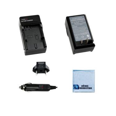 Imagem de Carregador de bateria para bateria de câmera de vídeo JVC BN-VG121 + pano de microfibra eCostConnection