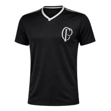 Imagem de Camiseta Masculina Corinthians CP Gola Retilínea Licenciado -, Preto, 